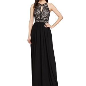 NightWay Black Maxi Formal Lace Dress Gown Size 6 P